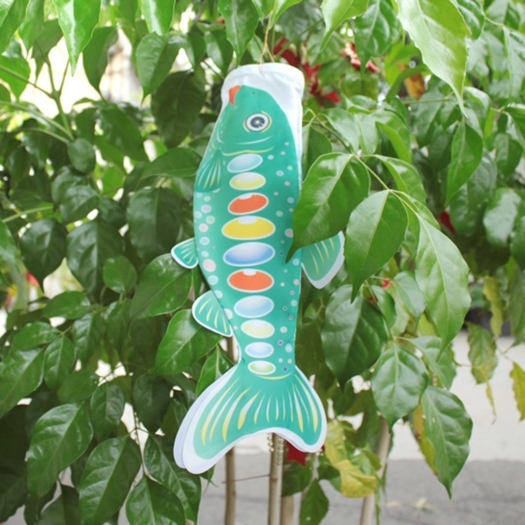 台湾国宝鱼[樱花钩吻鲑]鱼旗 30CM (绿) - 摆饰 - 其他材质 绿色