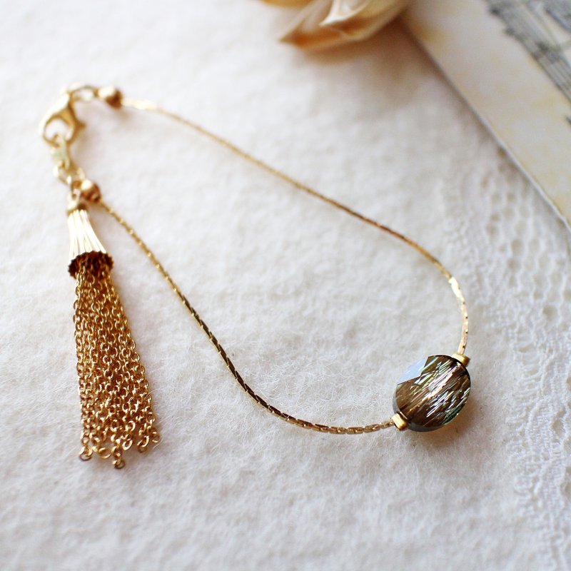 EF简约NO.11 Color Chic影子古铜色波纹水钻手链 - 手链/手环 - 其他材质 金色