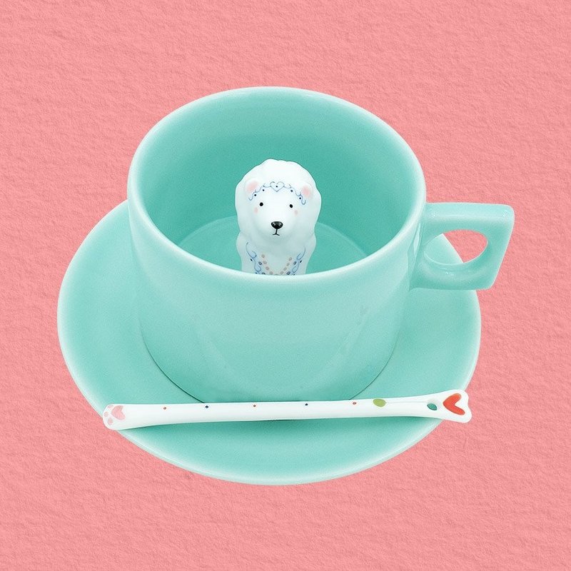 三浅陶社|狮子座の人很好 原创小狮子创意咖啡杯生日礼物特别杯子 - 咖啡杯/马克杯 - 其他材质 绿色