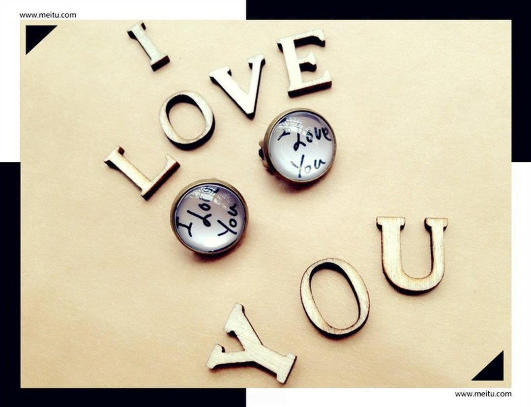 【Simple】I Love You ♥情人节礼物♥ - 耳环/耳夹 - 其他金属 