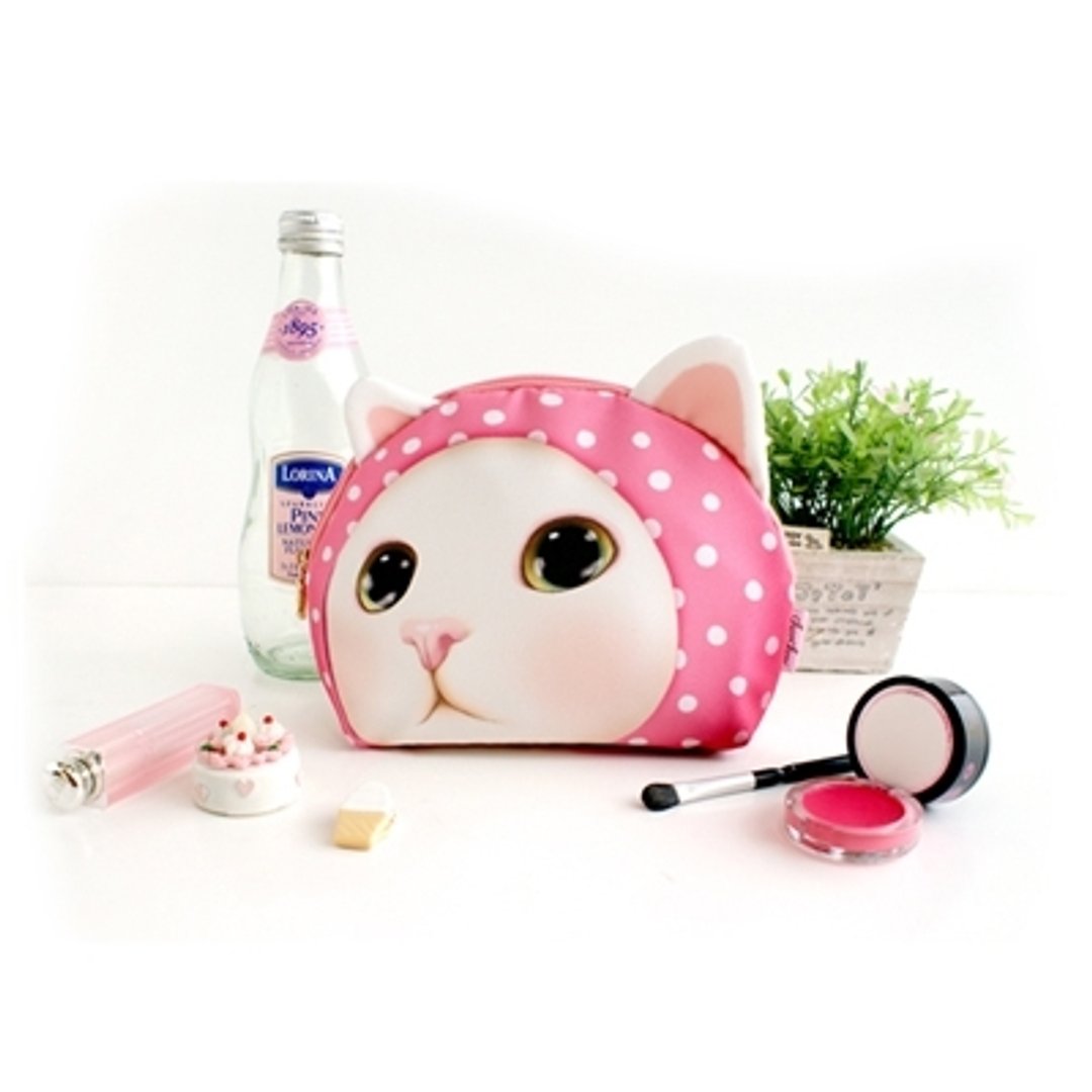 JETOY,Choo choo甜蜜猫娃娃化妆包 _Pink hood (J1309101) - 化妆包/杂物包 - 棉 多色
