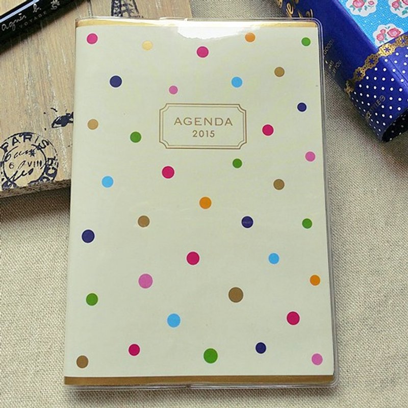 amifa 2015 迷你手帐+笔记本【27815 彩色水玉点点-白色】 - 笔记本/手帐 - 纸 白色