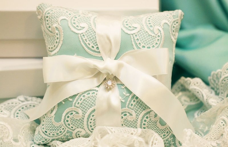 花语钻饰tiffany blue手工蕾丝戒枕 - 其他 - 其他材质 蓝色