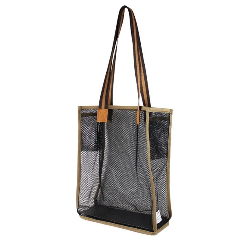 棕色系网料肩背包【am-0270】 - 侧背包/斜挎包 - 其他人造纤维 咖啡色