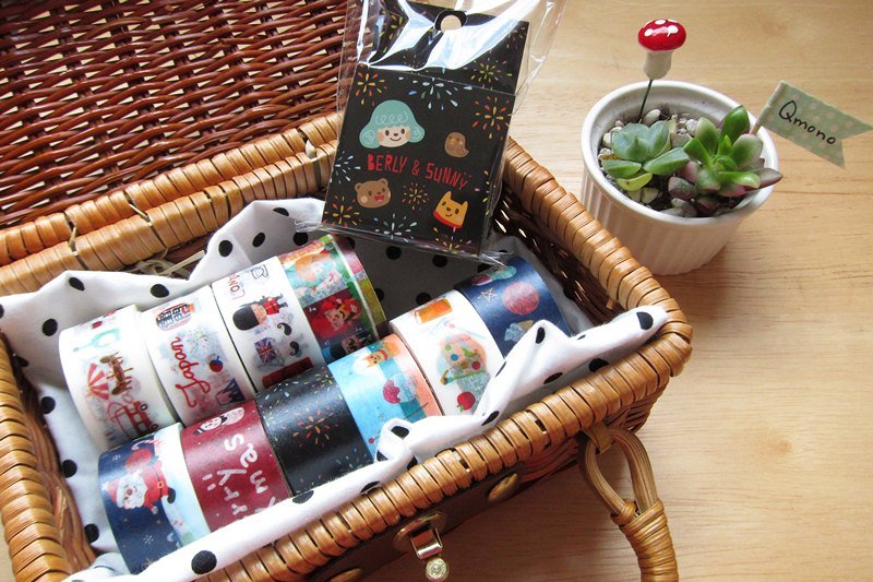 Qmono x Nicko妮可 联名纸胶带《10款全套优惠组》*Qmono独家贩售 - 纸胶带 - 纸 多色