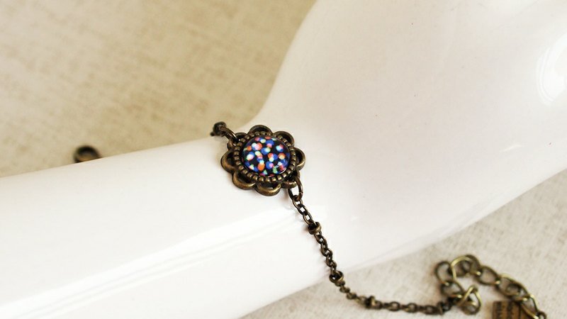 OldNew Lady-小花影像细手链-缤纷点点【电音派对】 - 手链/手环 - 其他金属 黑色