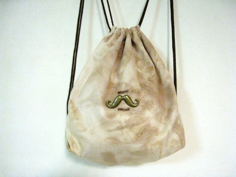 圣诞交换礼MaryWil-麂皮质感立体小胡子后背包 - 其他 - 其他材质 金色