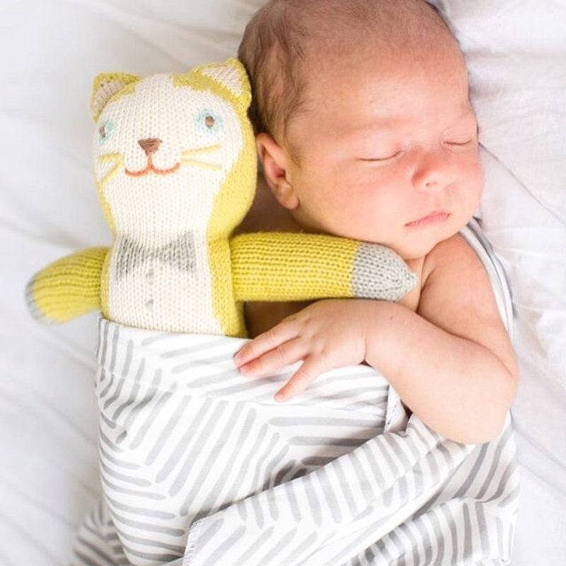 美国 Blabla Kids | 纯棉针织娃娃(大只) - 领结猫咪先生B2104006 - 玩具/玩偶 - 棉．麻 绿色