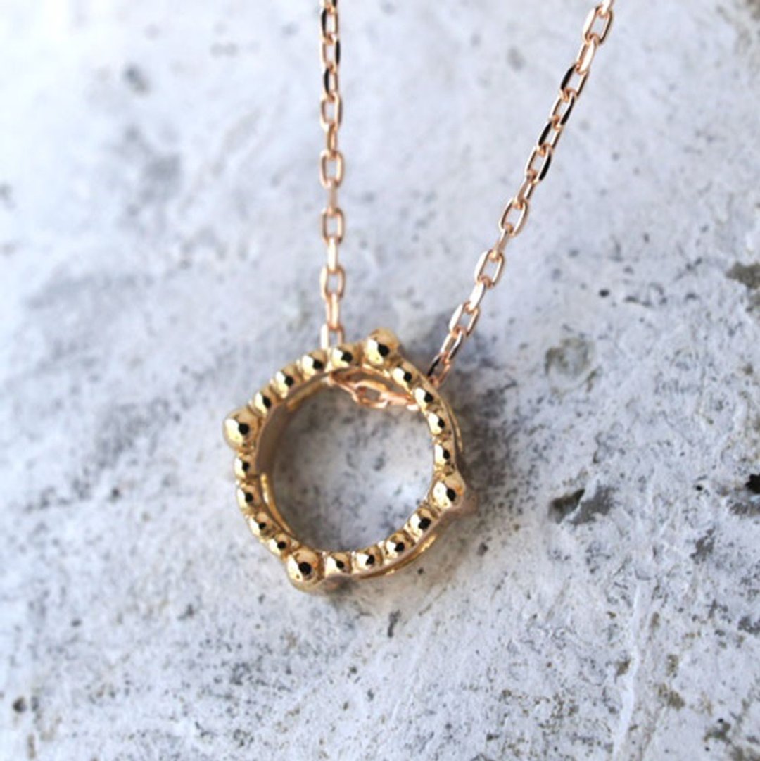 Milgrain Necklace / Round / K18PG - 项链 - 其他金属 金色