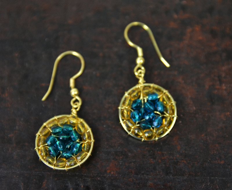 圈圈珠珠耳环＿公平贸易 - 耳环/耳夹 - 玻璃 绿色