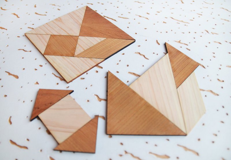 无垢七巧板 千种图案 益智玩具 - 玩具/玩偶 - 木头 粉红色