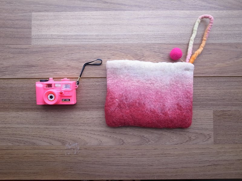 渐层万用包(红) - 相机包/相机袋 - 羊毛 