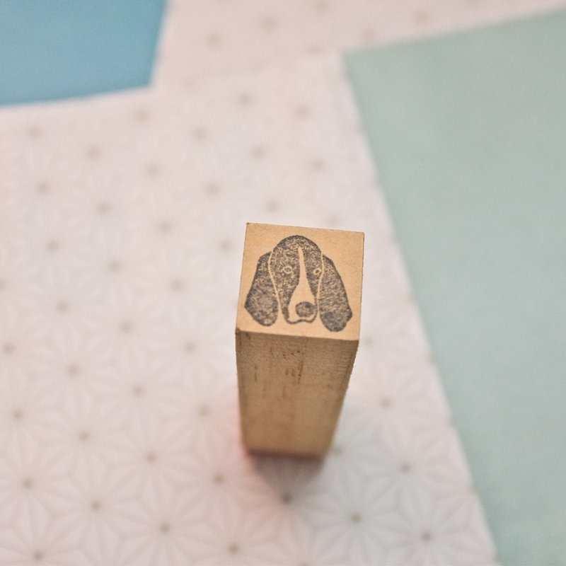 [印章]编号247 动物头像  巴吉度猎犬 - 印章/印台 - 木头 