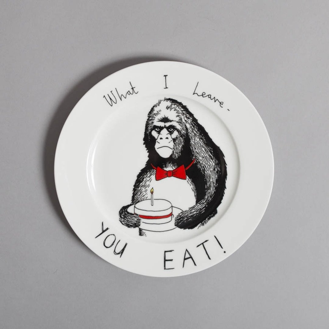 Mr Gorilla 骨瓷餐盘 | Jimbobart - 盘子/餐盘/盘架 - 其他材质 白色
