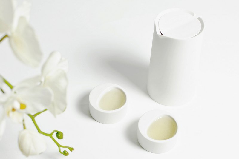 【一叶漱石杯壶组/白/茶杯 茶壶】 茶器  双人  结婚礼物  新居 - 茶具/茶杯 - 瓷 白色