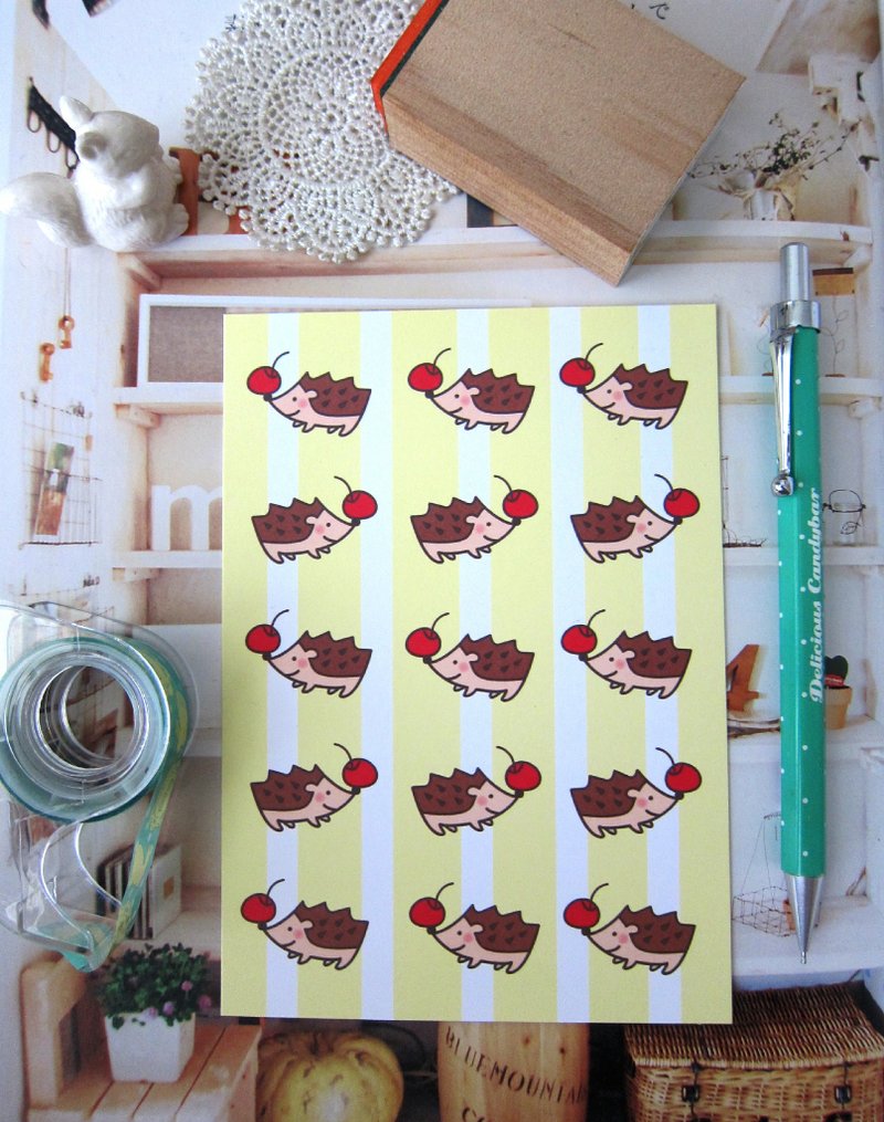 森林刺猬明信片 - 卡片/明信片 - 纸 