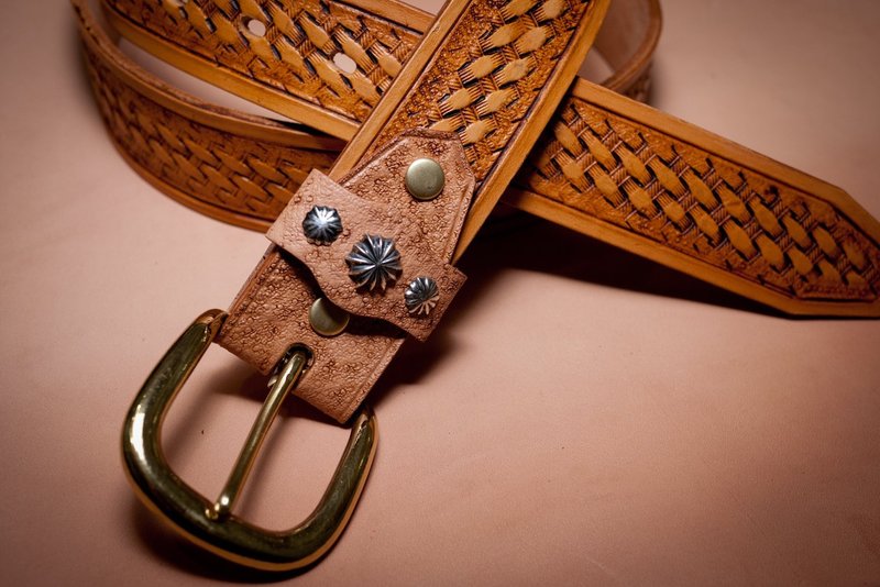 Dreamstation皮革鞄研所，义大利植鞣革皮带，手工雕刻再加码925纯银扣 - 其他 - 真皮 