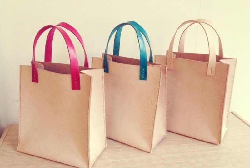 牛皮手提袋 - 手提包/手提袋 - 真皮 多色