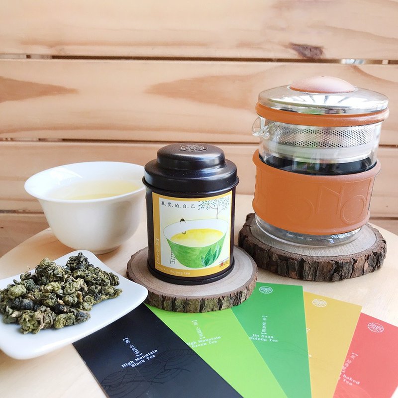 【无藏茗茶X台湾宜龙】简单泡茶组_200ml咖色滤泡壶+18g高山乌龙 - 茶具/茶杯 - 玻璃 咖啡色