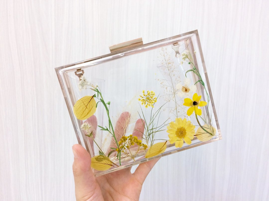 女汉子的柔媚手拿包::独家透明手作押花包包:: - 手提包/手提袋 - 其他材质 多色