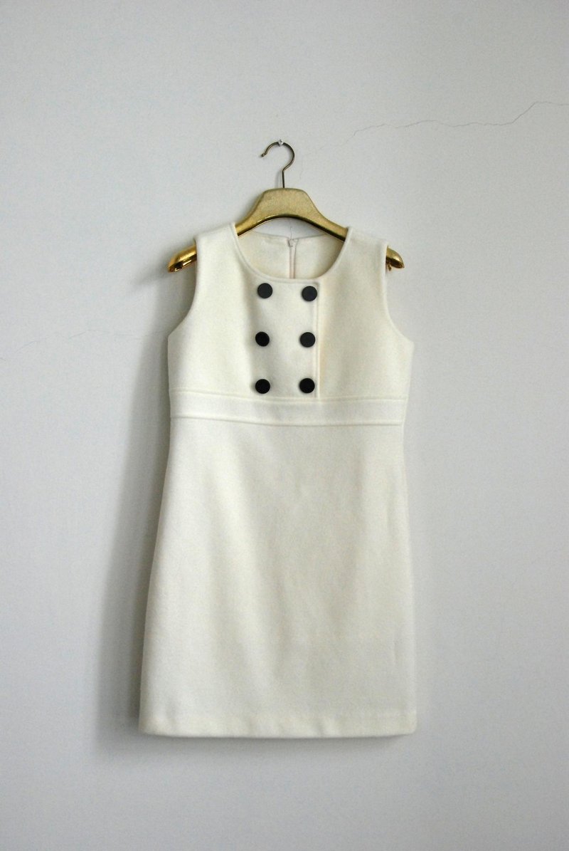 60's无袖厚料古董洋装 - 洋装/连衣裙 - 其他材质 