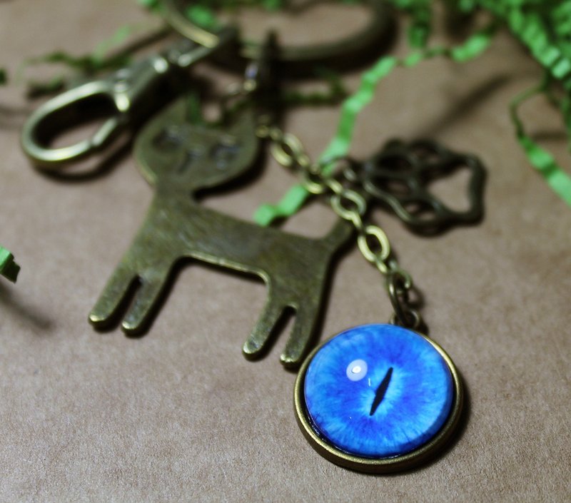 [Cat EYE 系列] 大猫、脚印吊饰 + 18mm Cat EYE 钥匙圈 - 钥匙链/钥匙包 - 其他金属 咖啡色