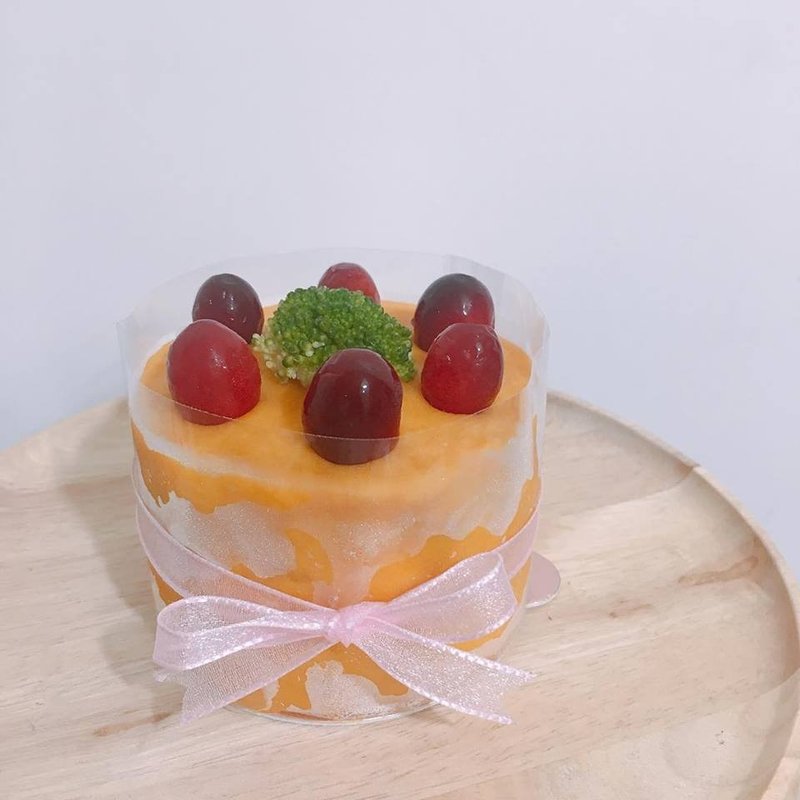 狗狗猫咪鲜食--4寸生日蛋糕 (纯肉制作) - 猫罐头/鲜食 - 新鲜食材 橘色