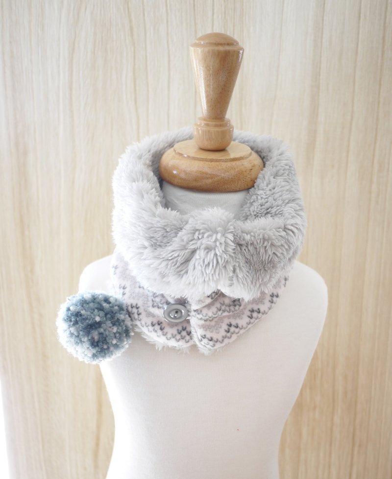 宝贝暖暖脖围/围巾-民族风 - 围嘴/口水巾 - 其他材质 灰色