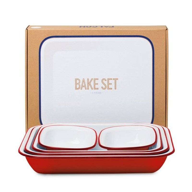 英国珐琅烤盘组-红 | FALCON - 浅碟/小碟子 - 其他材质 红色