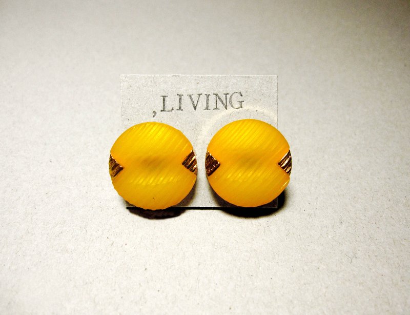 日正 - 耳环/耳夹 - 塑料 黄色