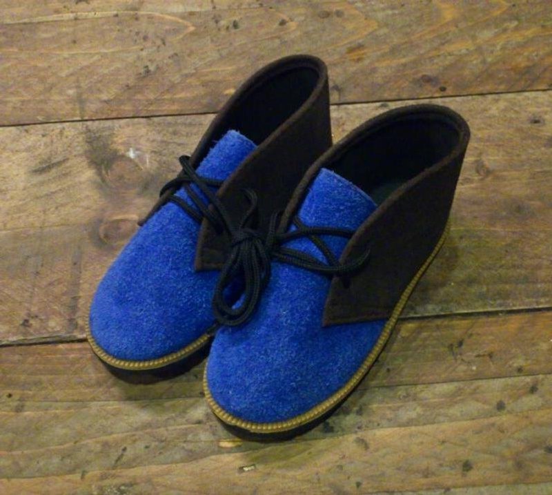 黑蓝拼接童鞋 - 其他 - 真皮 蓝色