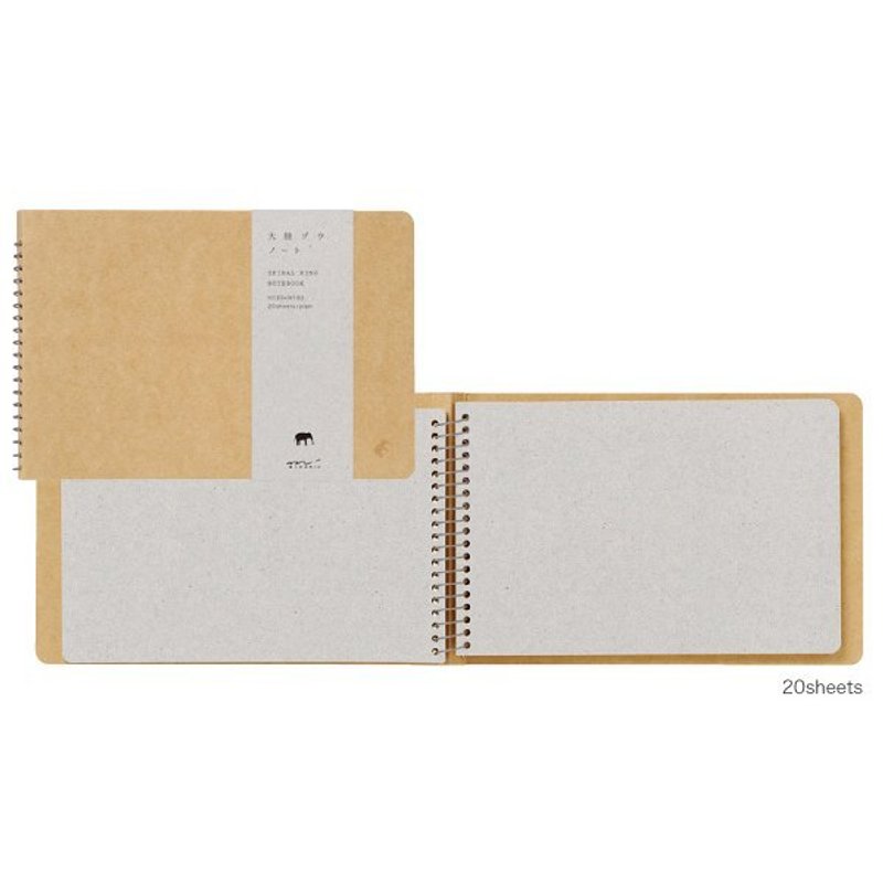 MIDORI Spiral Ring Notebook＜B6＞厚纸-大陆象 - 笔记本/手帐 - 纸 