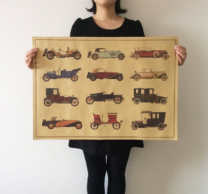 god leading-【海报系列】复古怀旧老爷车款 年代 英文 酒吧居家 装饰牛皮纸海报 71*51.5cm - 海报/装饰画/版画 - 纸 多色