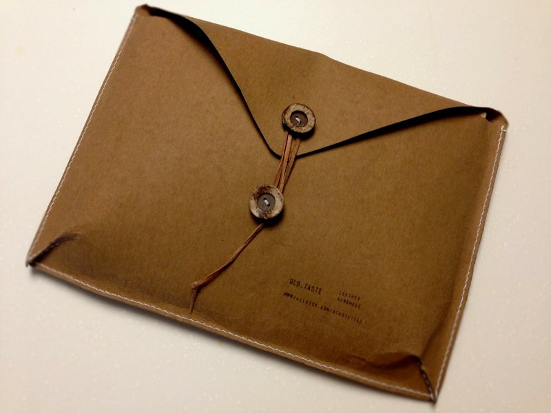 handmade 手工 真皮。‘ A4信封包 / 水洗牛皮纸资料袋 ’ - 其他 - 纸 咖啡色