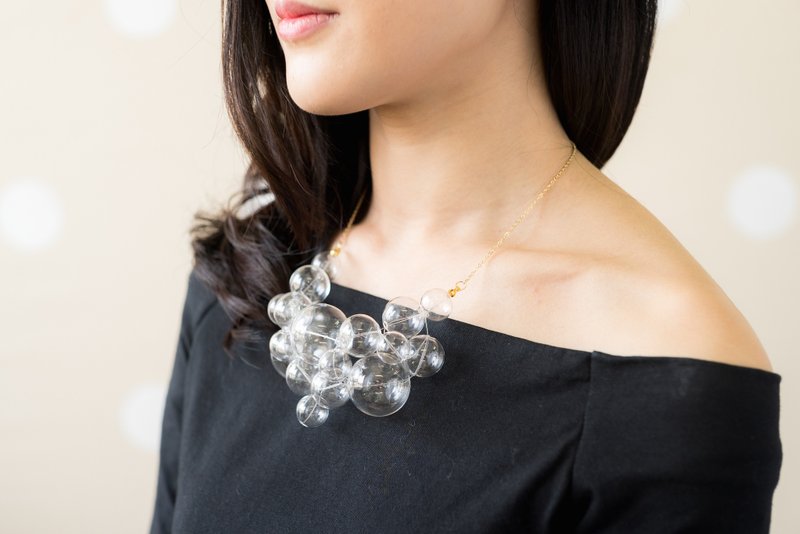 SOGNI - 玻璃球串串 颈链 - 颈链 - 玻璃 金色