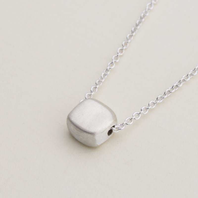 正方形纯银项链 - 项链 - 纯银 
