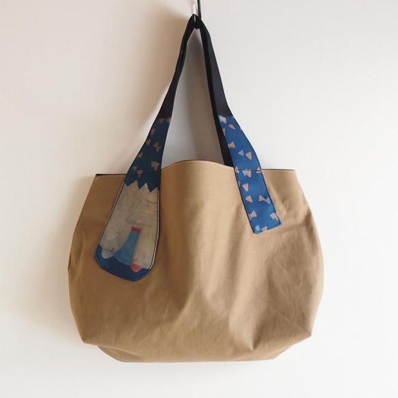 Sakasuma Bear Tote 003 Reversible [Made to Order] - 手提包/手提袋 - 其他材质 咖啡色