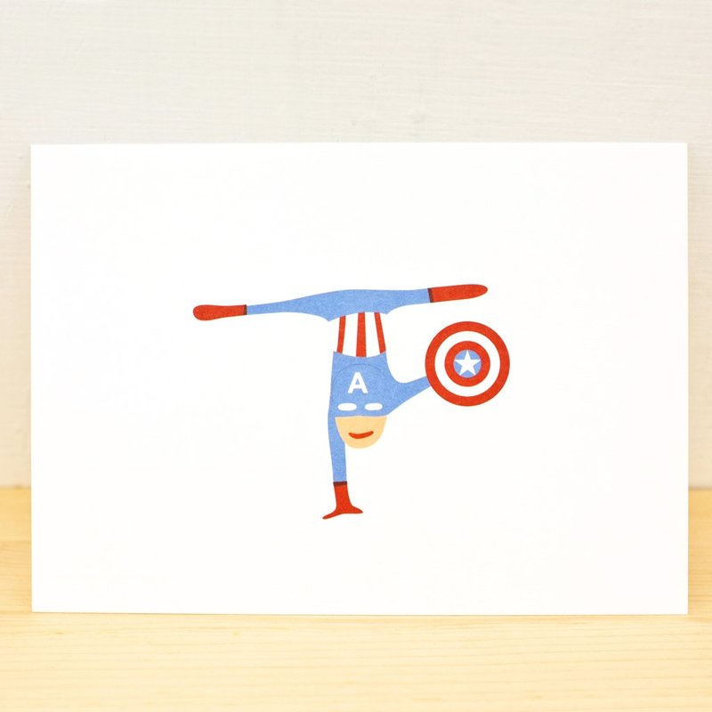 [明信片]队长倒立! - 卡片/明信片 - 纸 蓝色