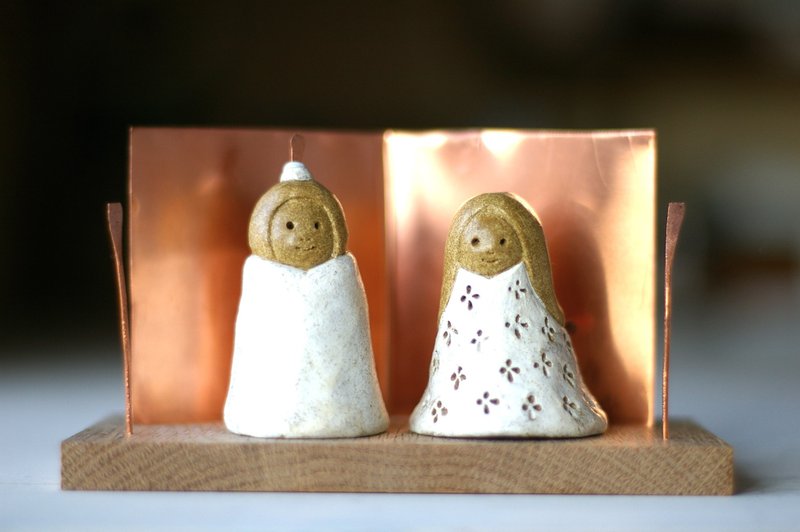 Japanese doll  (陶土のおひなさま) - 摆饰 - 陶 白色