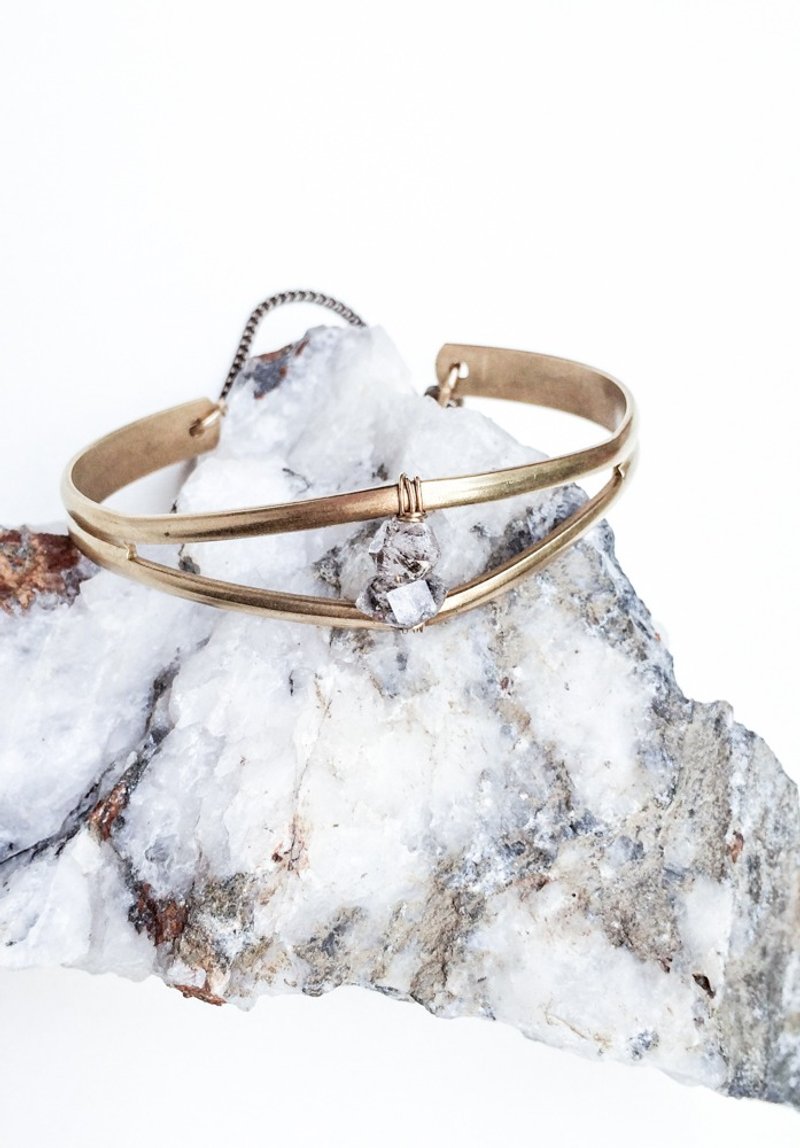 [原矿系] HANA 赫基蒙钻石手环-限量手工. 情人节礼物. 生日礼物. 母亲节礼物 - 手链/手环 - 宝石 金色