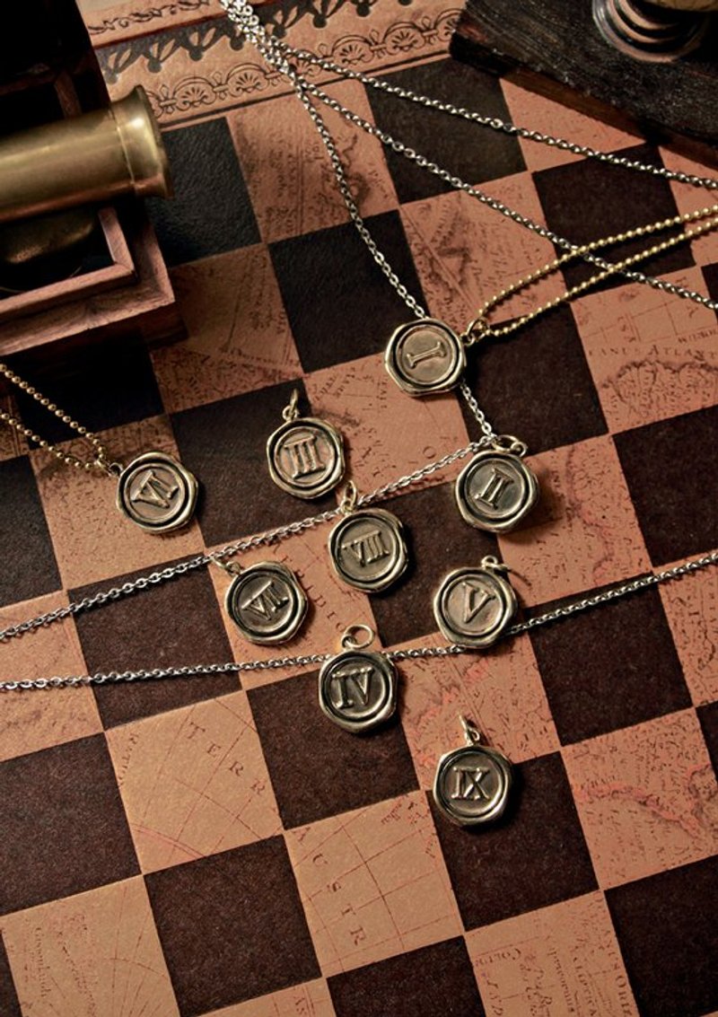 Recovery / Roman Numerals Sealing Wax Necklace / 订制封蜡系列项炼‘罗马数字’ - 项链 - 其他金属 