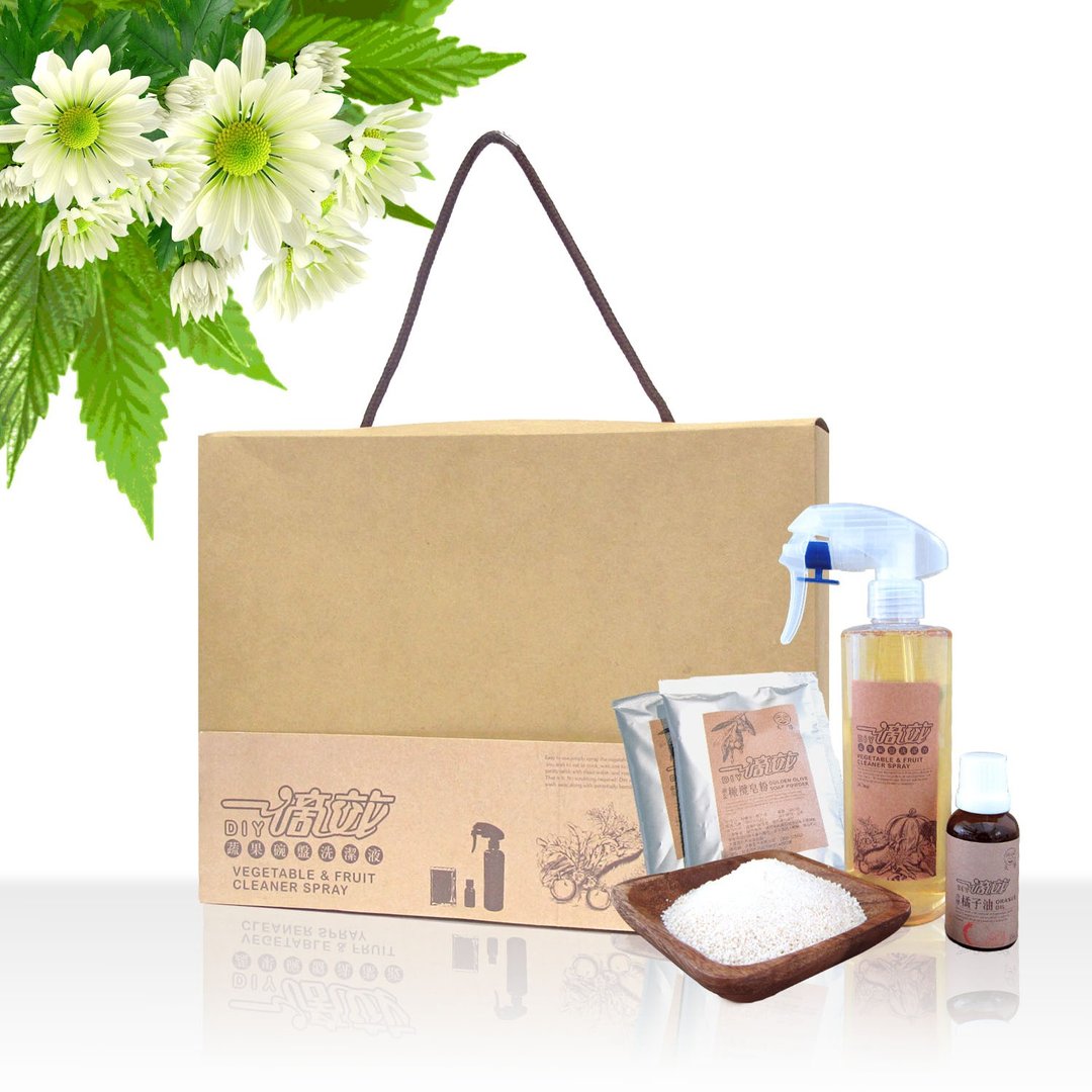【台湾茶抠】一滴效蔬果碗盘洗洁液DIY礼盒组／伴手礼 - 其他 - 植物．花 卡其色