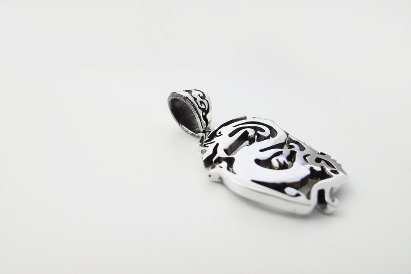 飞龙 925纯银墬子(不含链) - 项链 - 纯银 灰色