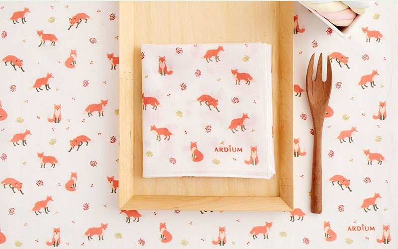 ARDIUM 棉质手帕 - 红狐 - 丝巾 - 棉．麻 红色