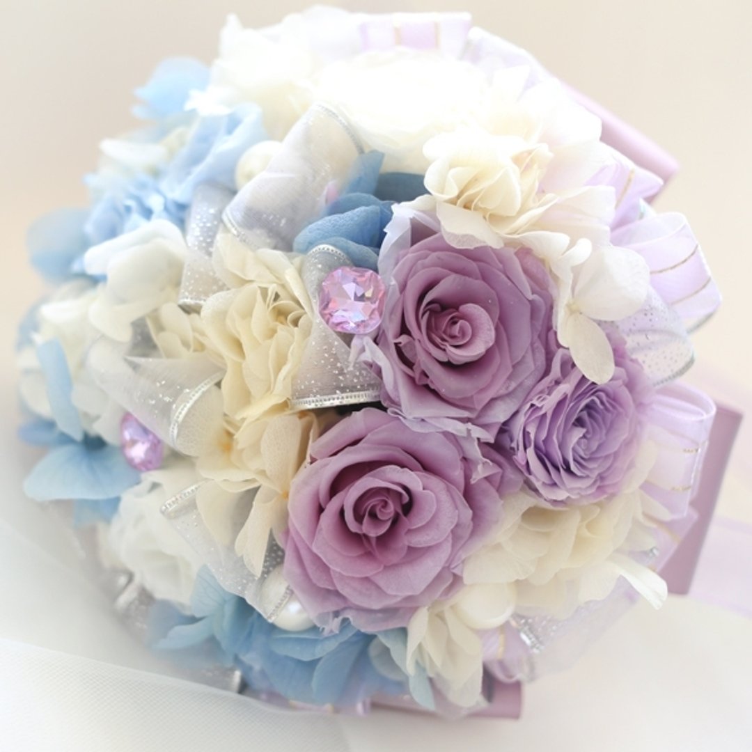 璎珞时尚*手作珠宝捧花*新娘饰品*定制订作*七夕情人节精选-永生花.不​凋花预购~~蓝紫轻恬NO.57 - 植栽/盆栽 - 植物．花 紫色