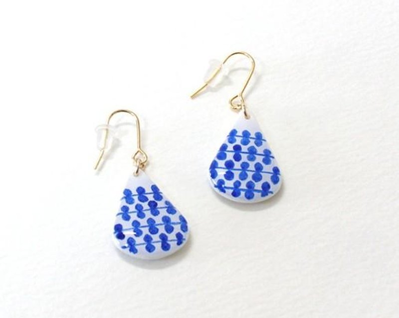 北欧风 水滴耳环 耳针 / 夹式 - 耳环/耳夹 - 塑料 蓝色