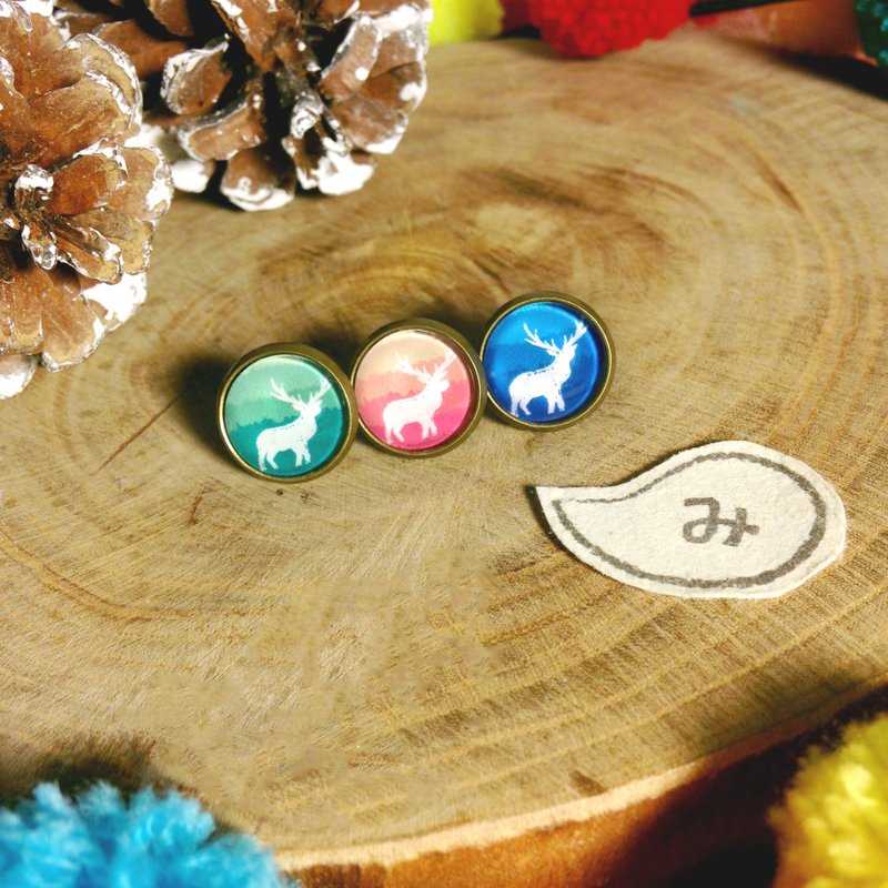 【 耳环 】圣诞老人的秘密 共三色可选 麋鹿 - 耳环/耳夹 - 其他金属 多色