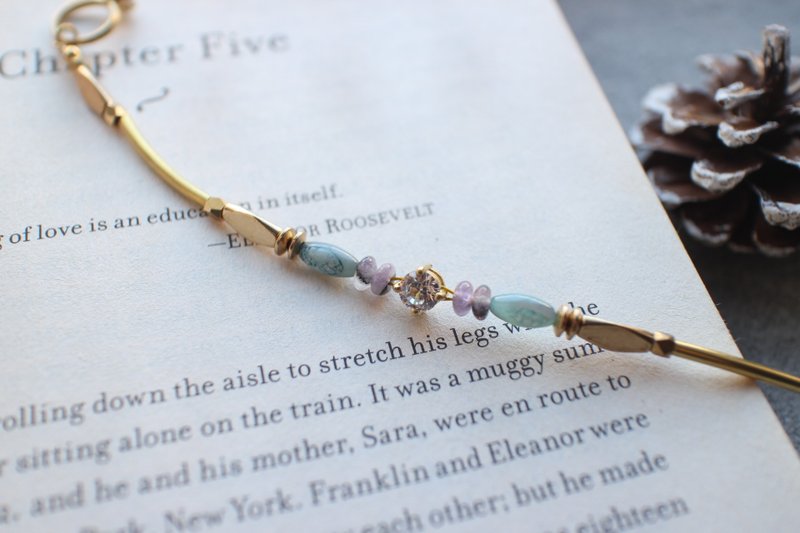 Fuchia~烟花~贝壳/黄铜/锆石 手环 - 手链/手环 - 其他金属 