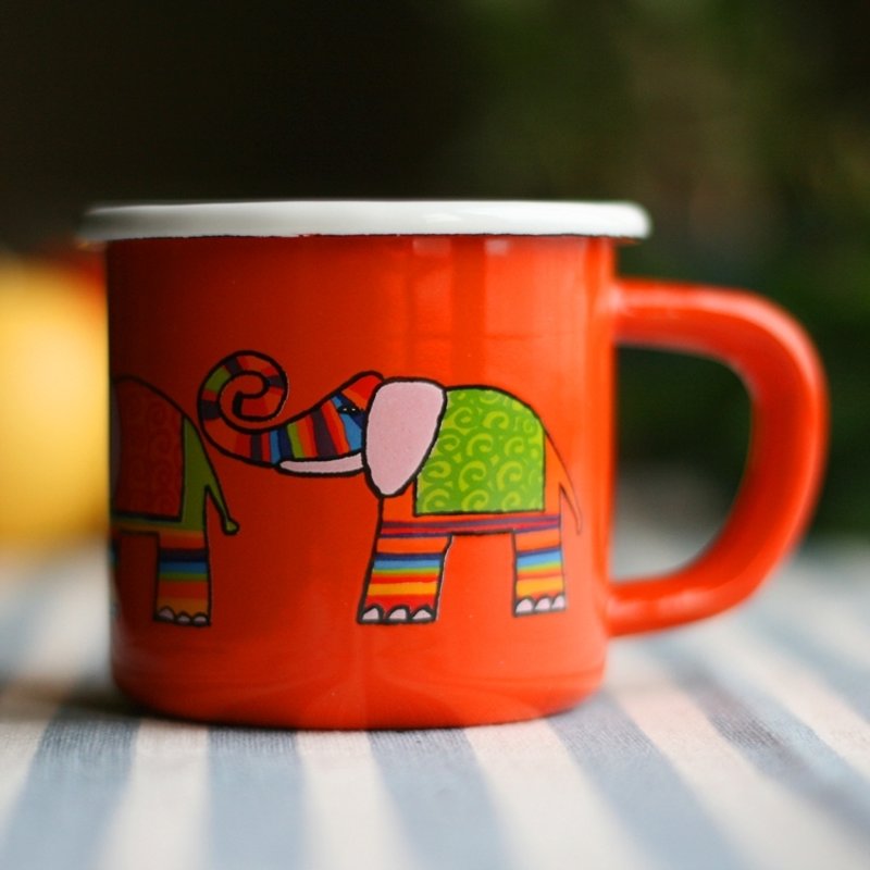 Smaltum布拉格 珐琅杯_彩虹爱乐芬_柑橘(250ml)〈FDN000025〉 - 咖啡杯/马克杯 - 珐琅 橘色