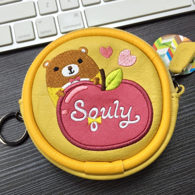 小熊仔 Bealy 刺绣圆包 (E013SQB) - 零钱包 - 绣线 黄色